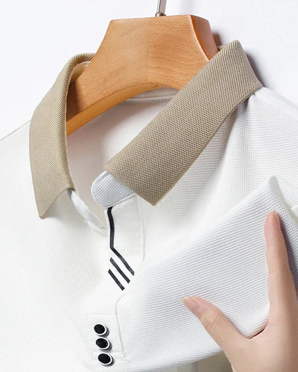 Men's Solid Color Casual Fashion Short Sleeve Polo Shirt Summer Comfortable Top for Business And Leisure