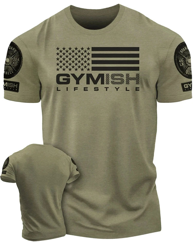 3D printed men's short sleeved T-shirt for comprehensive exercise, fun and fitness Hardcore new handsome and trendy short sleeve