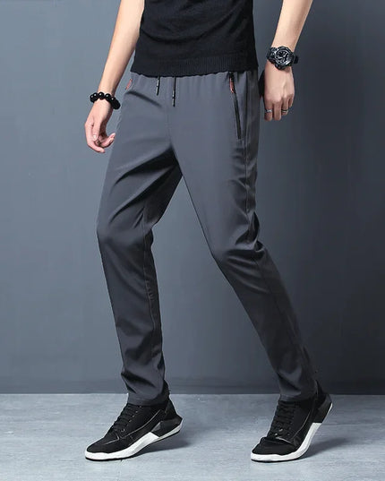 Men's Casual Pants Stretch Slim Fit Elastic Waist Jogger Korean Classic Blue Black Gray Male Brand Trousers Plus Size