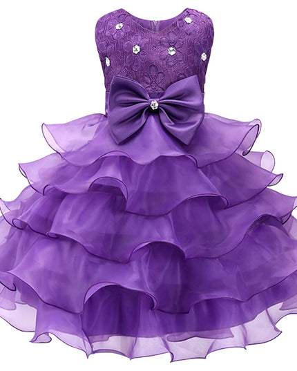 0-8 Yrs Flower Girls Dress Wedding Birthday Dress First Communion Dresses for Girls Baby Girl Baptism Dress Tutu Party Vestidos