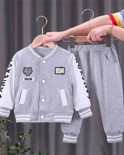 2023 New Kids Baseball Clothing Sets Boys Girls Casual Sports Suit Coat Pant 2Pcs Spring Autumn Thin Baby Tracksuit Outfits 1-4Y