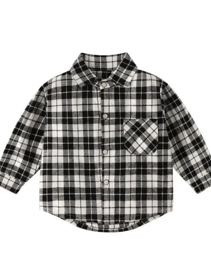 SPORLY Kids Shirt – Baby Spring Long Sleeve Cotton Plaid Button-Down Tops for Boys & Girls (2-5 Years)