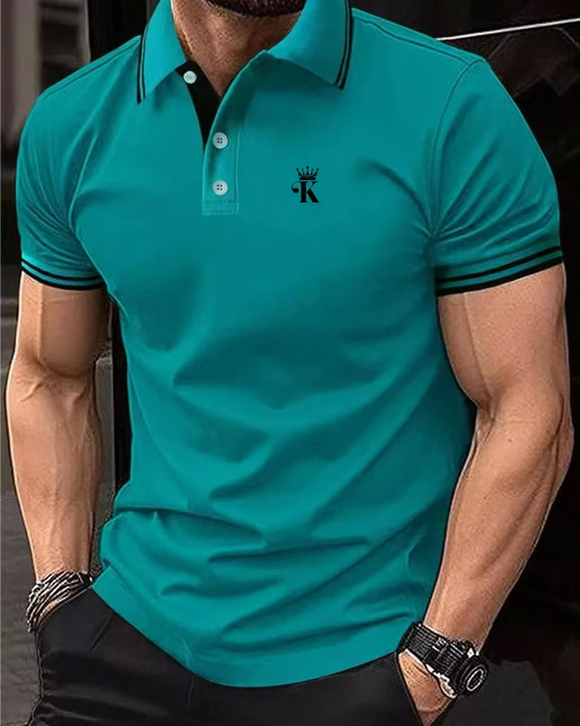 Men's Polo Shirt Golf Shirt Outdoor Casual Polo Collar Classic Short Sleeve Basic Button Front Button-Down Summer Regular Fit