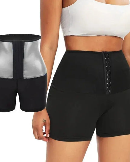 YBFDO Sweat Sauna Pants Body Shaper Weight Loss Slimming Shorts Shapewear Women Waist Trainer Hot Thermo Sweat Pants Fitness