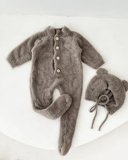 0-3T Baby Boys & Girls Winter Romper with Hat – Warm Cute Jumpsuit, Sweet & Lovely Baby Outfit