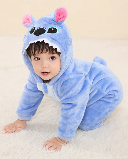 Baby Kigurumi Stitch Cartoon Romper – Animal Jumpsuit for Infants & Toddlers, Cosplay Bodysuit Pyjamas, Christmas Costume