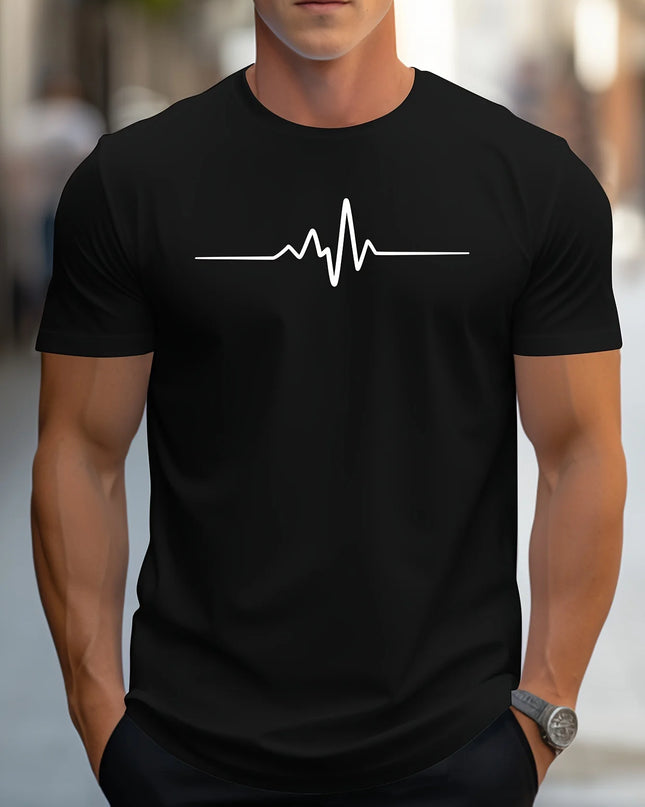 Men's 100% cotton summer loose size Creative Graphic printed slim fit casual sports round neck short sleeved T-shirt top