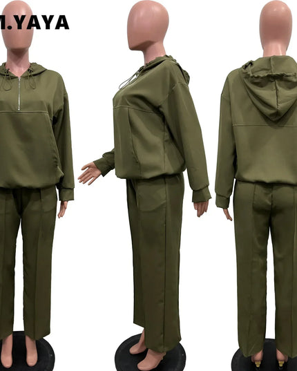 Long Sleeve Women Set Loose Long Sleeve Hoodies Pant Suits Two Piece Sets
