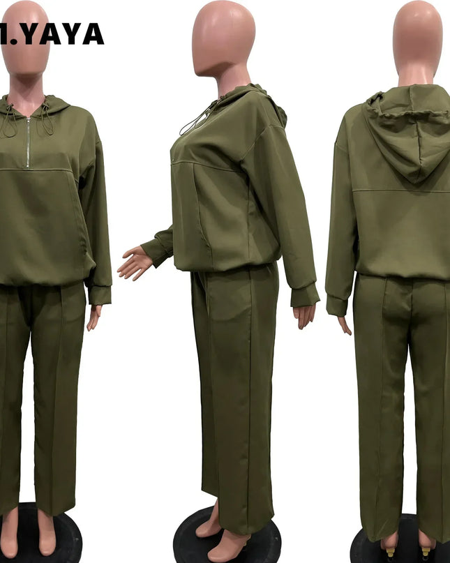 Long Sleeve Women Set Loose Long Sleeve Hoodies Pant Suits Two Piece Sets