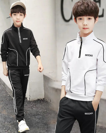 Spring Autumn Teenager Boys Clothing Sets Child Fashion Letter Sweatshirt + Pants 2Pcs Kids Tracksuit 4 5 6 7 8 9 10 11 12 Years