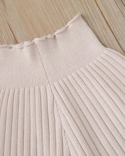 2023 Autumn Knitted Wide Leg Pants – Korean Boys & Girls Casual Striped Sweater Trousers, Loose Fit for Children