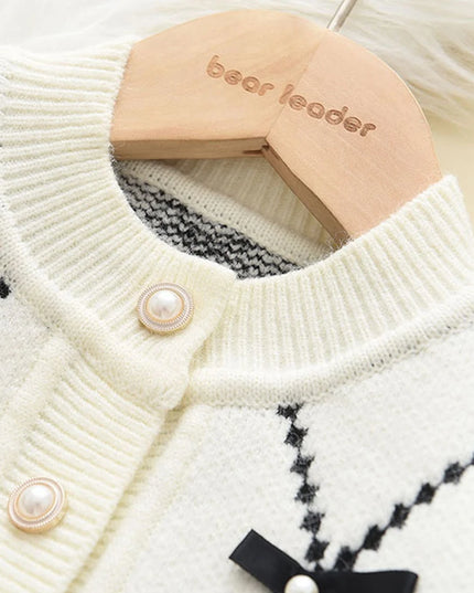 Bear Leader Baby Sweatshirt & Pants Set – 2pcs Knitted Tracksuit for 2-6 Years Girls, Winter Kids Clothing