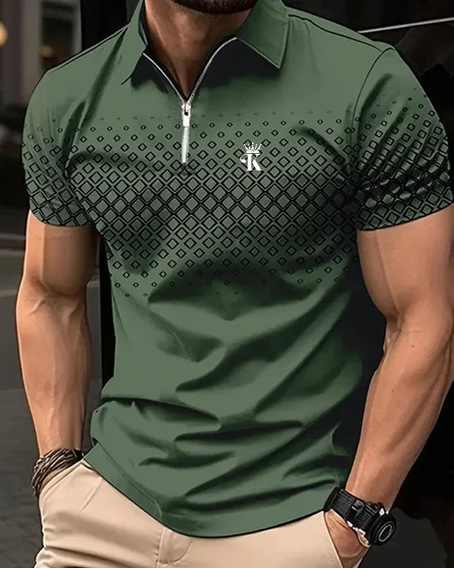 Business Men's Golf Polo Short Sleeve Polo Shirt Outdoor Casual Daily Streetwear Summer 3D Print Micro-elastic Polyester