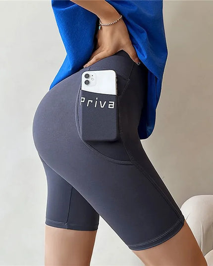 Women Yoga Sports Shorts High Waist Fitness Shorts Casual Streetwear Short Trousers Female Tight Shorts For Ladies Workout Pants