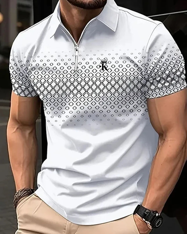 Business Men's Golf Polo Short Sleeve Polo Shirt Outdoor Casual Daily Streetwear Summer 3D Print Micro-elastic Polyester