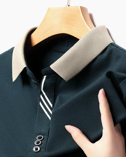 Men's Solid Color Casual Fashion Short Sleeve Polo Shirt Summer Comfortable Top for Business And Leisure
