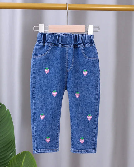 Baby Girls Tight Jeans Spring Autumn Girls suona Denim Trousers Casual Kids Stretch Flared Pants Children Clothes for0-5Years