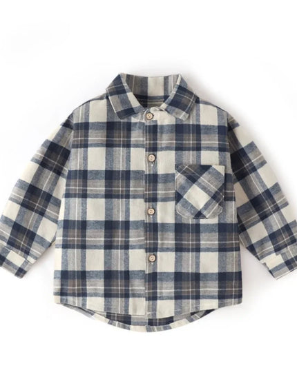 SPORLY Kids Shirt – Baby Spring Long Sleeve Cotton Plaid Button-Down Tops for Boys & Girls (2-5 Years)