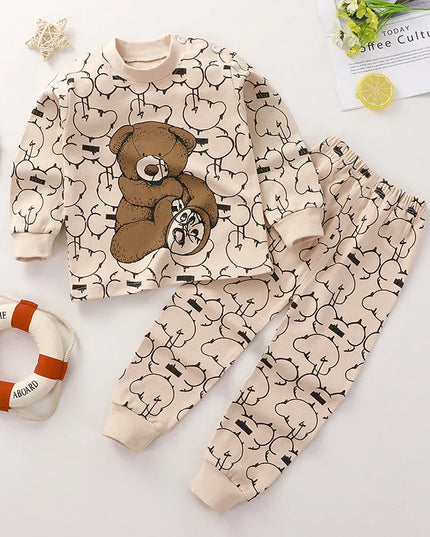 2024 New Baby Cotton Home Clothes Children's Class Suit Boys Girls Pajamas Kids Long T-shirt + Pants