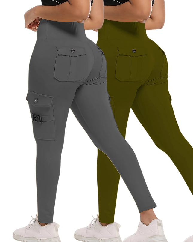 High Waist Stretch Yoga Pants Workout Tights for Women 2-pack Leggings Solid Slim Fit Fitness Female Sweatpants Quick Drying