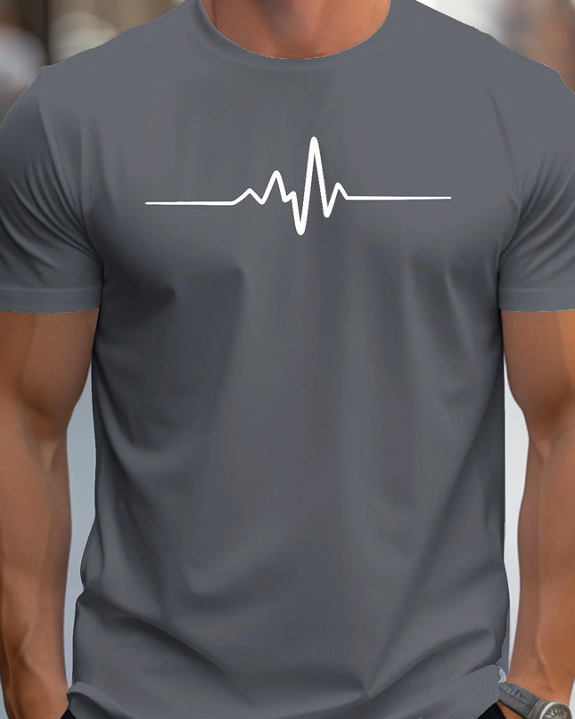 Men's 100% cotton summer loose size Creative Graphic printed slim fit casual sports round neck short sleeved T-shirt top