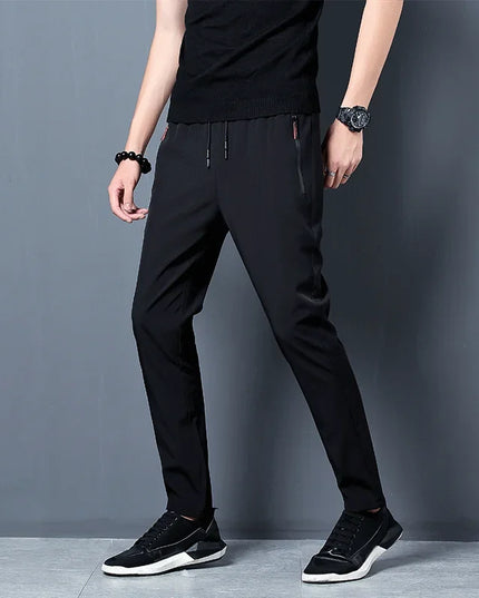 Men's Casual Pants Stretch Slim Fit Elastic Waist Jogger Korean Classic Blue Black Gray Male Brand Trousers Plus Size