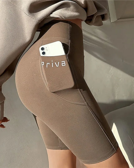 Women Yoga Sports Shorts High Waist Fitness Shorts Casual Streetwear Short Trousers Female Tight Shorts For Ladies Workout Pants