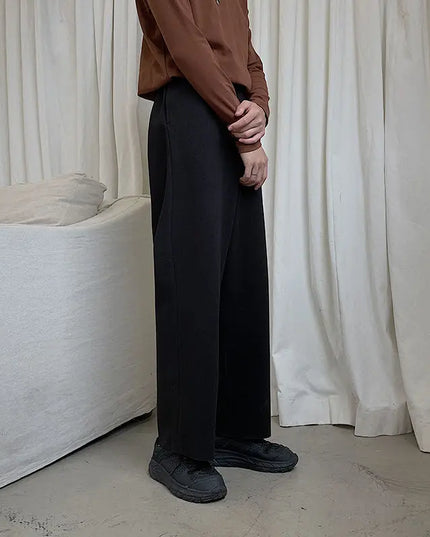 Winter Thick Woolen Pants Men Warm Fashion Cotton Black/Brown Suit Pants Men Loose Straight Pants Mens Casual Trousers S-2XL
