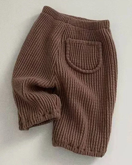 DGUKYM Spring Baby New Solid Trousers Cotton Infant Ribbed Pants Fashion Boys Girls Sports Pants Toddler Kids Casual Pants