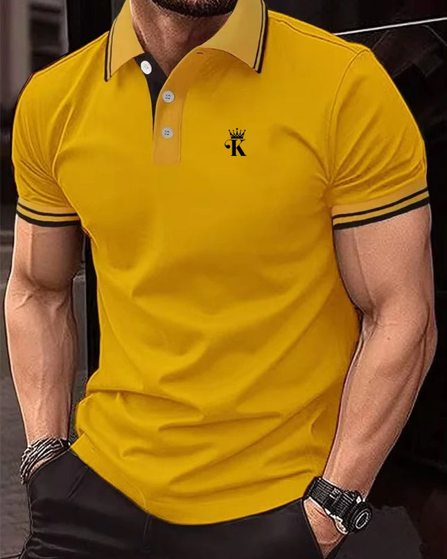 Men's Polo Shirt Golf Shirt Outdoor Casual Polo Collar Classic Short Sleeve Basic Button Front Button-Down Summer Regular Fit