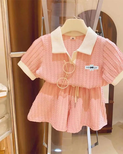 Girls Clothes Set – Summer Cute Sweet Short Sleeve Top & Shorts 2-Piece Outfit, Casual Sportswear for Kids (2-10Y)