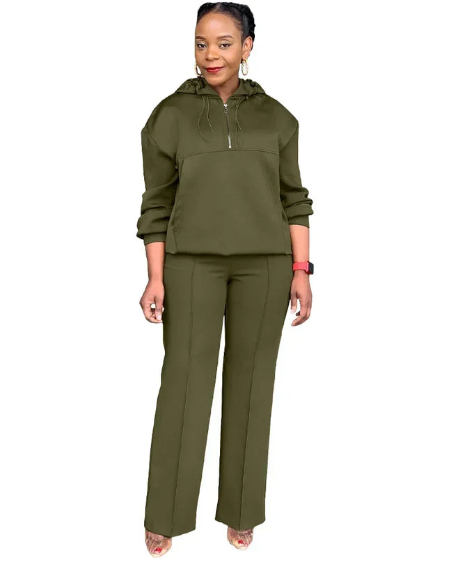 Long Sleeve Women Set Loose Long Sleeve Hoodies Pant Suits Two Piece Sets