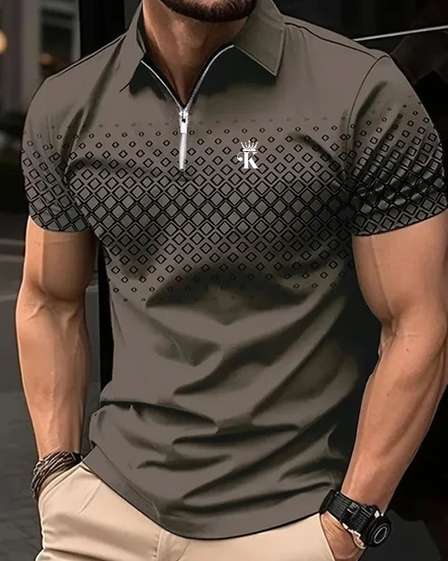 Business Men's Golf Polo Short Sleeve Polo Shirt Outdoor Casual Daily Streetwear Summer 3D Print Micro-elastic Polyester