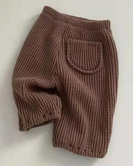 DGUKYM Spring Baby New Solid Trousers Cotton Infant Ribbed Pants Fashion Boys Girls Sports Pants Toddler Kids Casual Pants