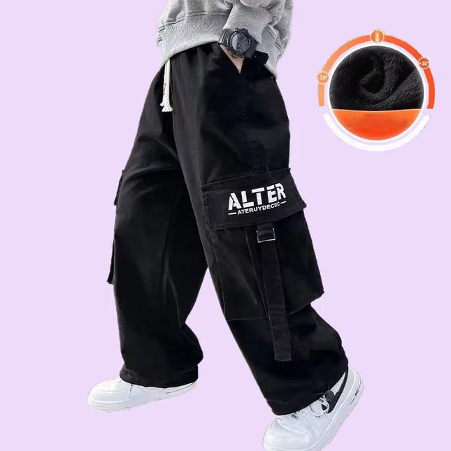 Children's Spring And Autumn Workwear Pants Fashionable And Handsome Boys' Autumn And Winter Clothing Trendy Pants Big Boys
