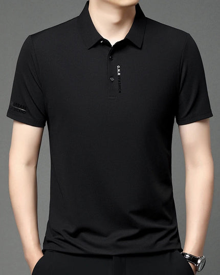 2024 Summer New Men's Business Casual Solid Color Short Sleeved POLO Shirt Comfortable and Cool Fashion T-shirt