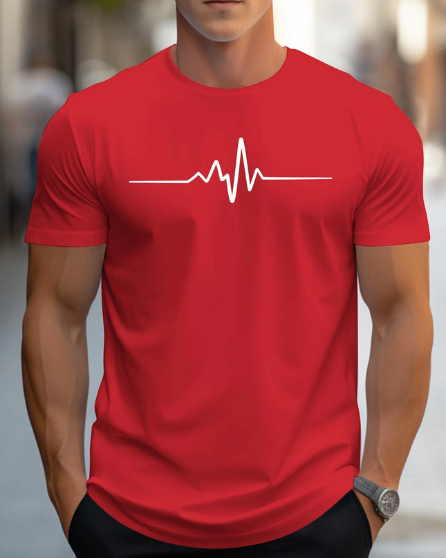 Men's 100% cotton summer loose size Creative Graphic printed slim fit casual sports round neck short sleeved T-shirt top