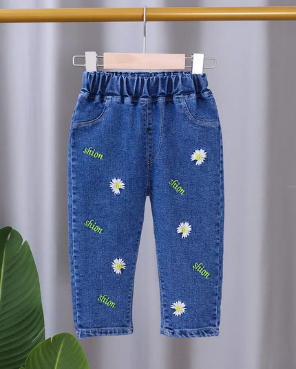 Baby Girls Tight Jeans Spring Autumn Girls suona Denim Trousers Casual Kids Stretch Flared Pants Children Clothes for0-5Years