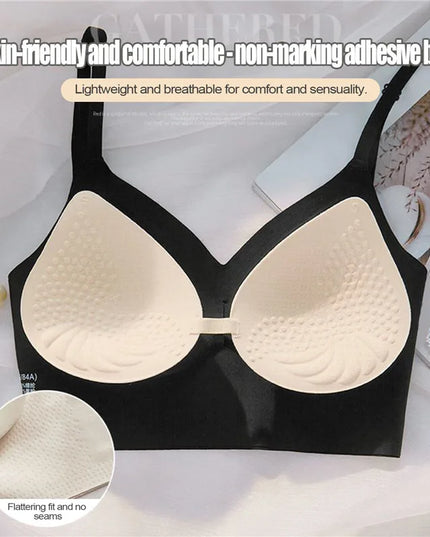Women Invisible Bra Deep U Plunge Bras Backless Top for Dresses Sexy Lingerie with Transparent Strap Push Up Strapless Underwea