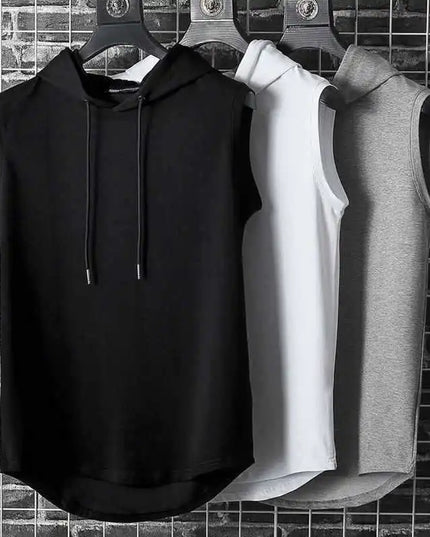 Solid Color 2023 Brand New Men's Tank Tops Vest Sleeveless Tees For Male Hooded Man Vests Tops Hip Hop Men Tank Top T shirt