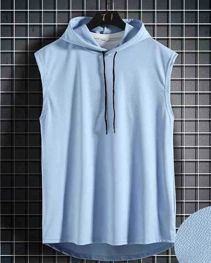 Solid Color 2023 Brand New Men's Tank Tops Vest Sleeveless Tees For Male Hooded Man Vests Tops Hip Hop Men Tank Top T shirt